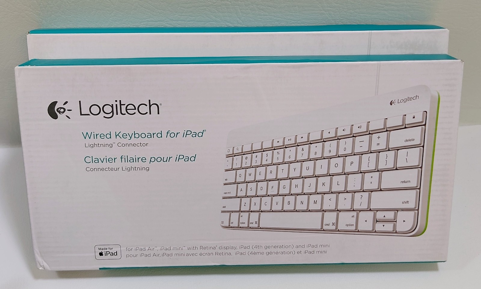 Lot Of 2 Logitech 920-006341 Wired Keyboard With Lightning Connector NEW - Lime