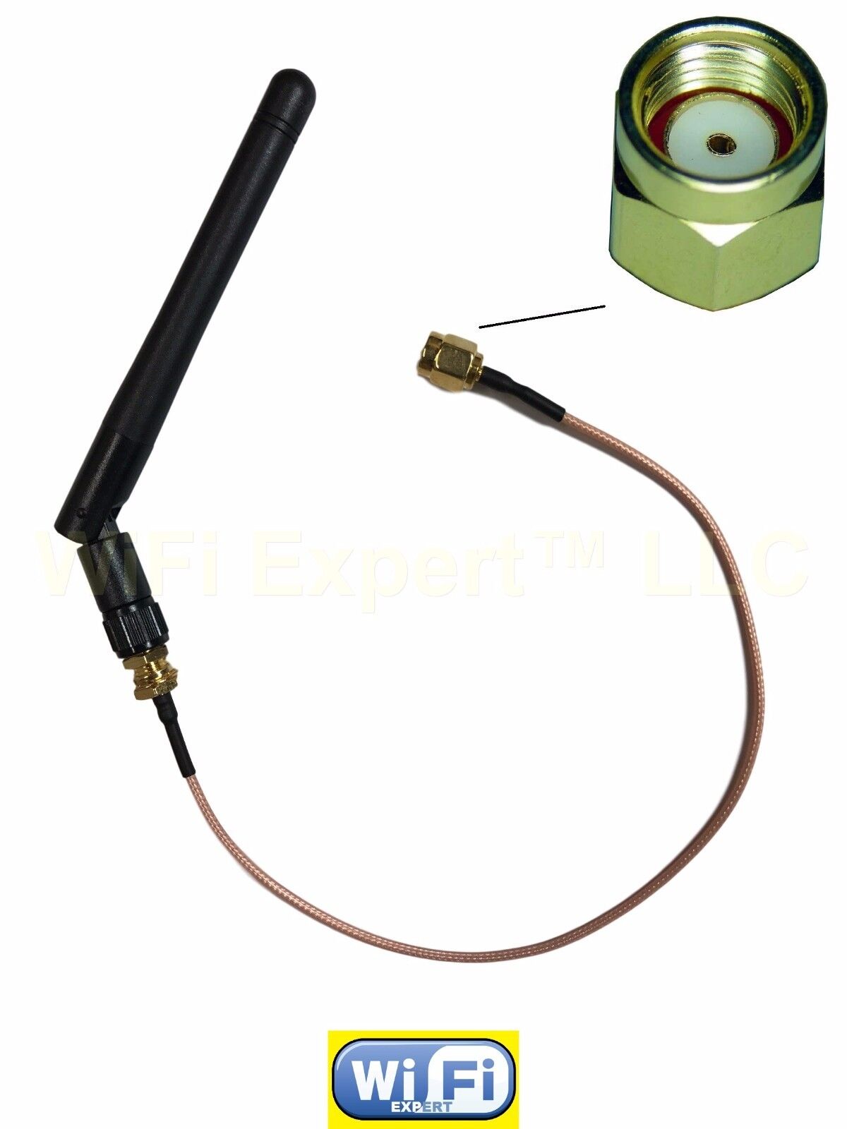 2dBi WiFi Antenna 2.4ghz / 5.8ghz and 10 INCH RP-SMA Extension Cable RG178 USA