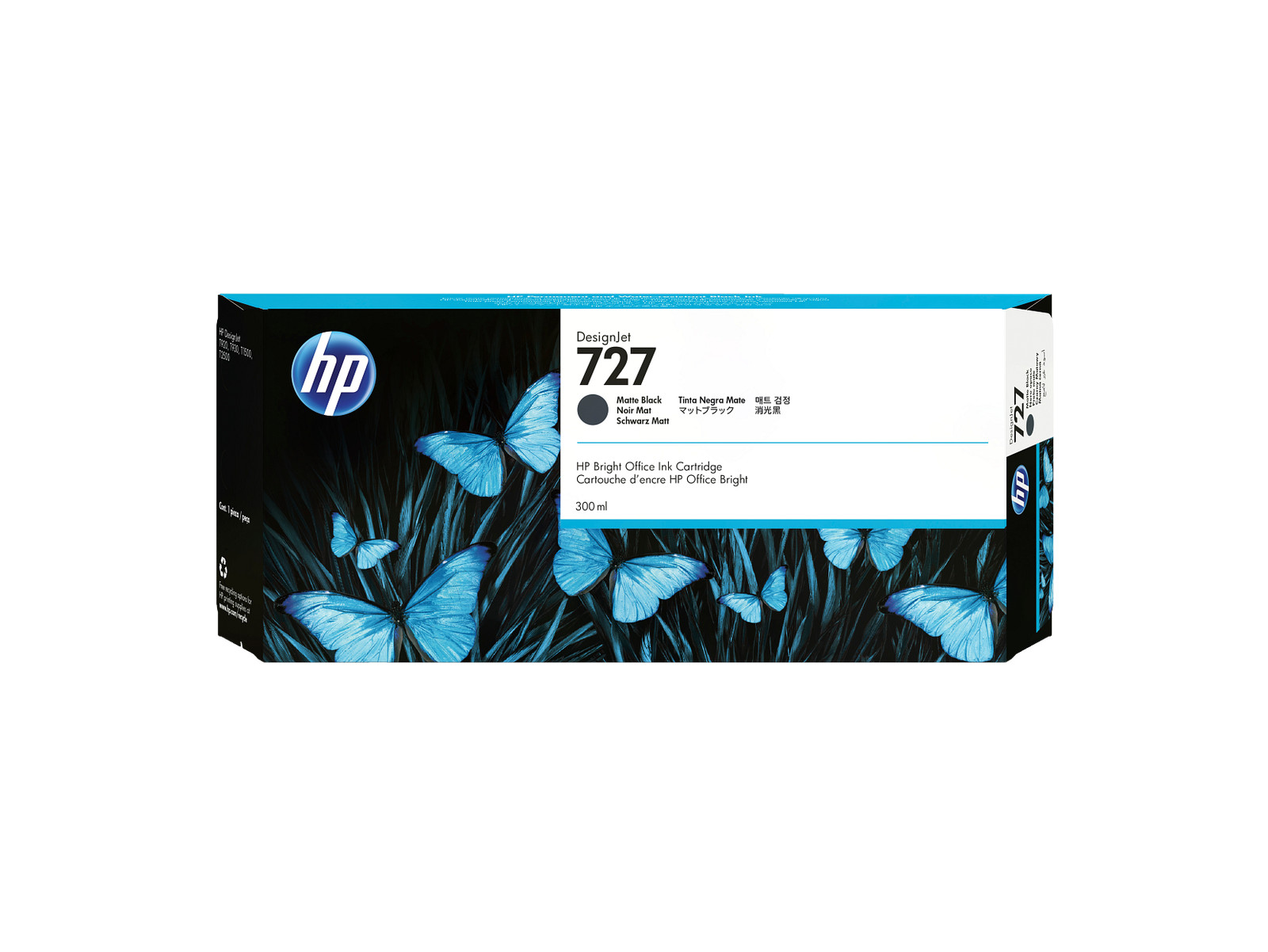 HP 727 300-ml Matte Black DesignJet Ink Cartridge, C1Q12A