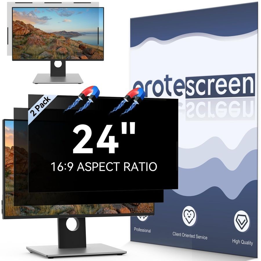 2 Pack 24" Computer Privacy Screen Filter 16:9 Aspect Ratio Widescreen Monitor
