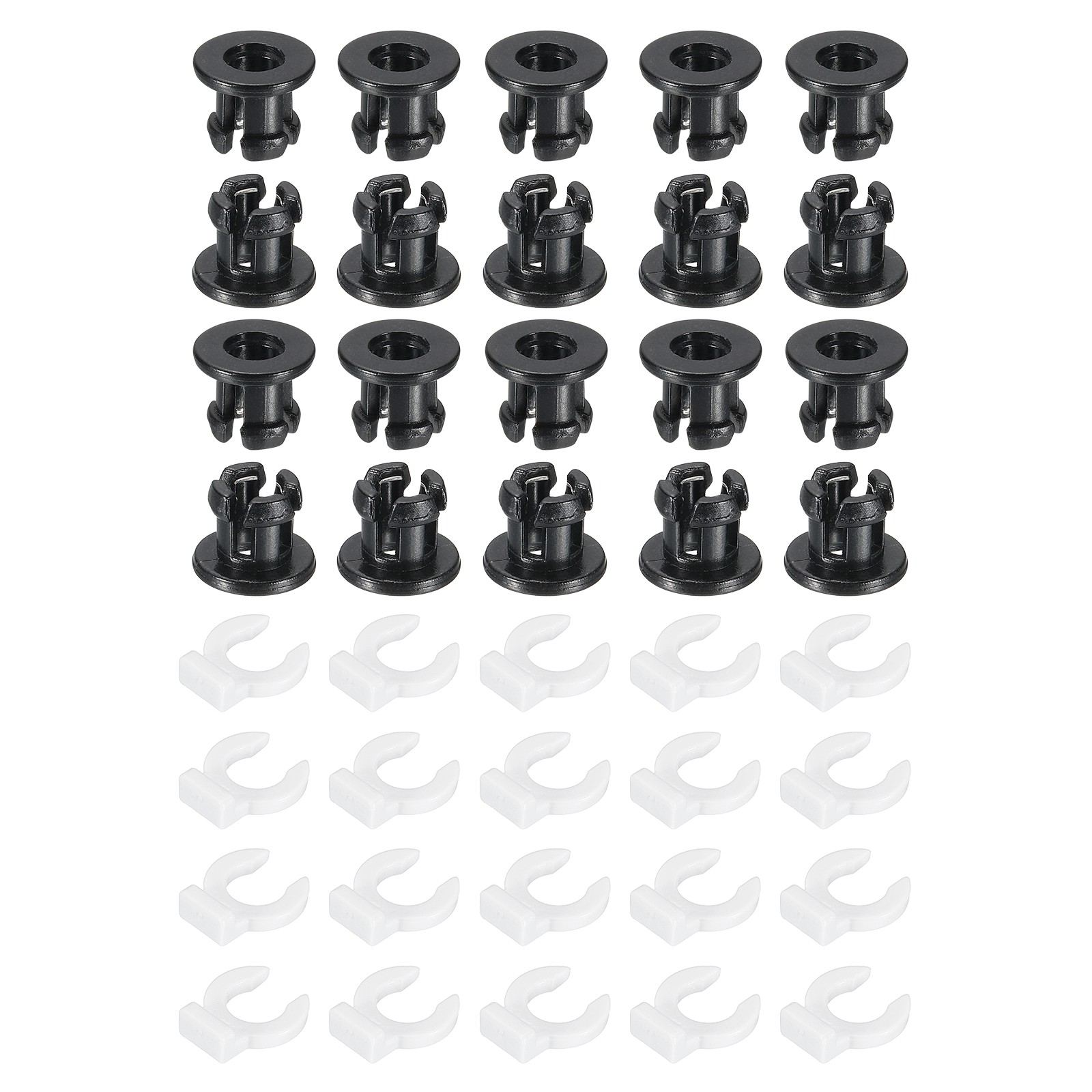 20 Set 3D Printer Tube Coupler Set Joint Connector 10mm OD x 4mm ID, Black/White