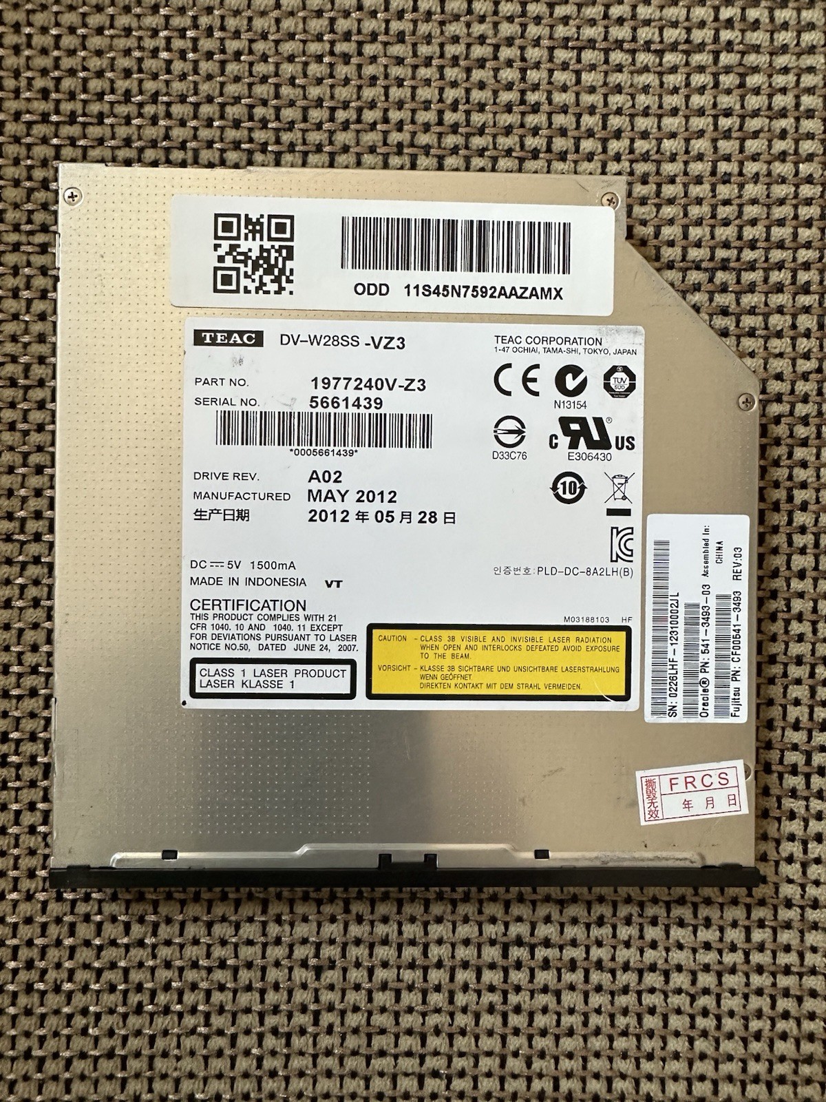 DV-W28SS 12.7mm SATA Slot-Load Drive CDRW DVD±RW Burner Drive Black US SELLER