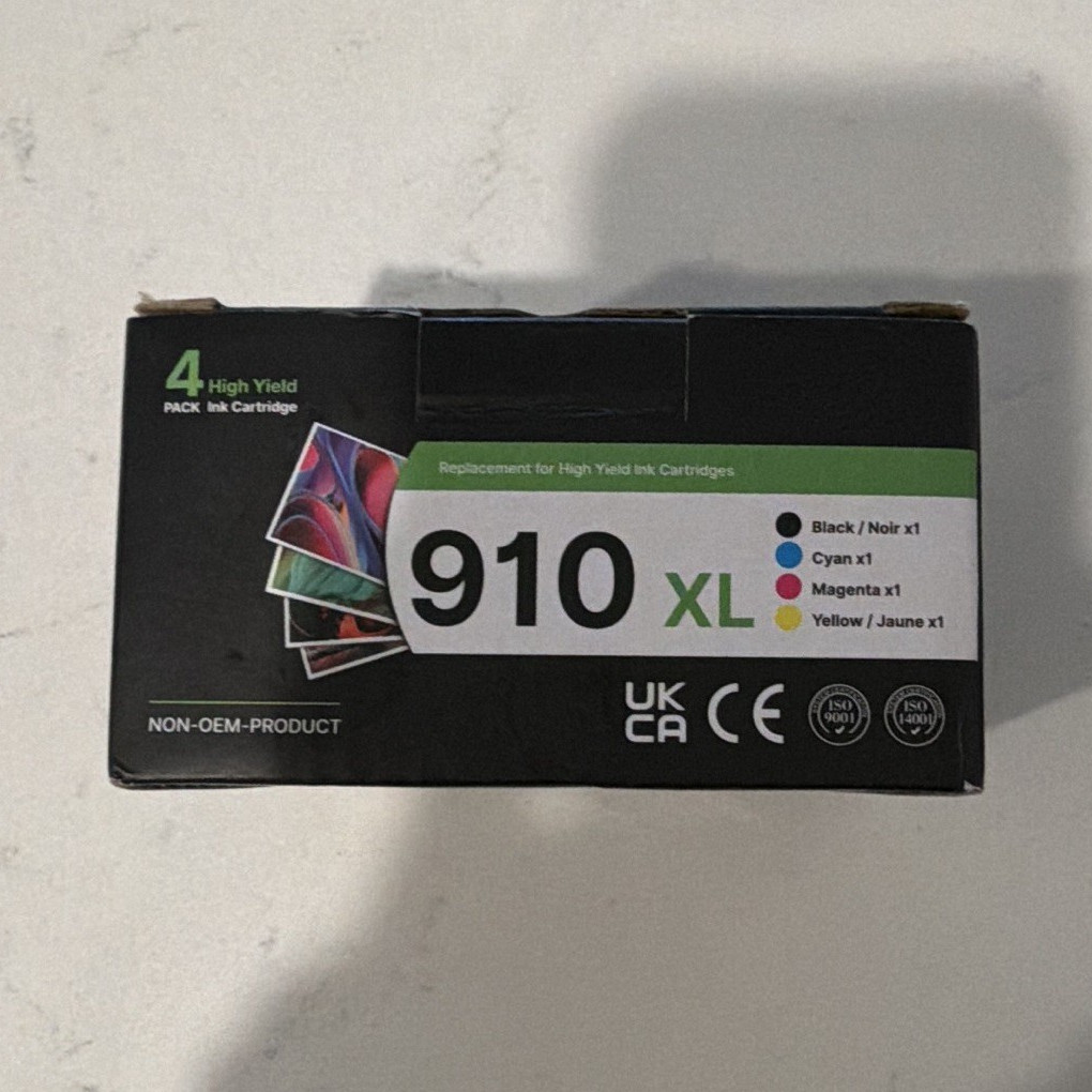 Wiseta 910XL Compatible Ink Cartridges for HP 8030 Series 4PK BK C M Y