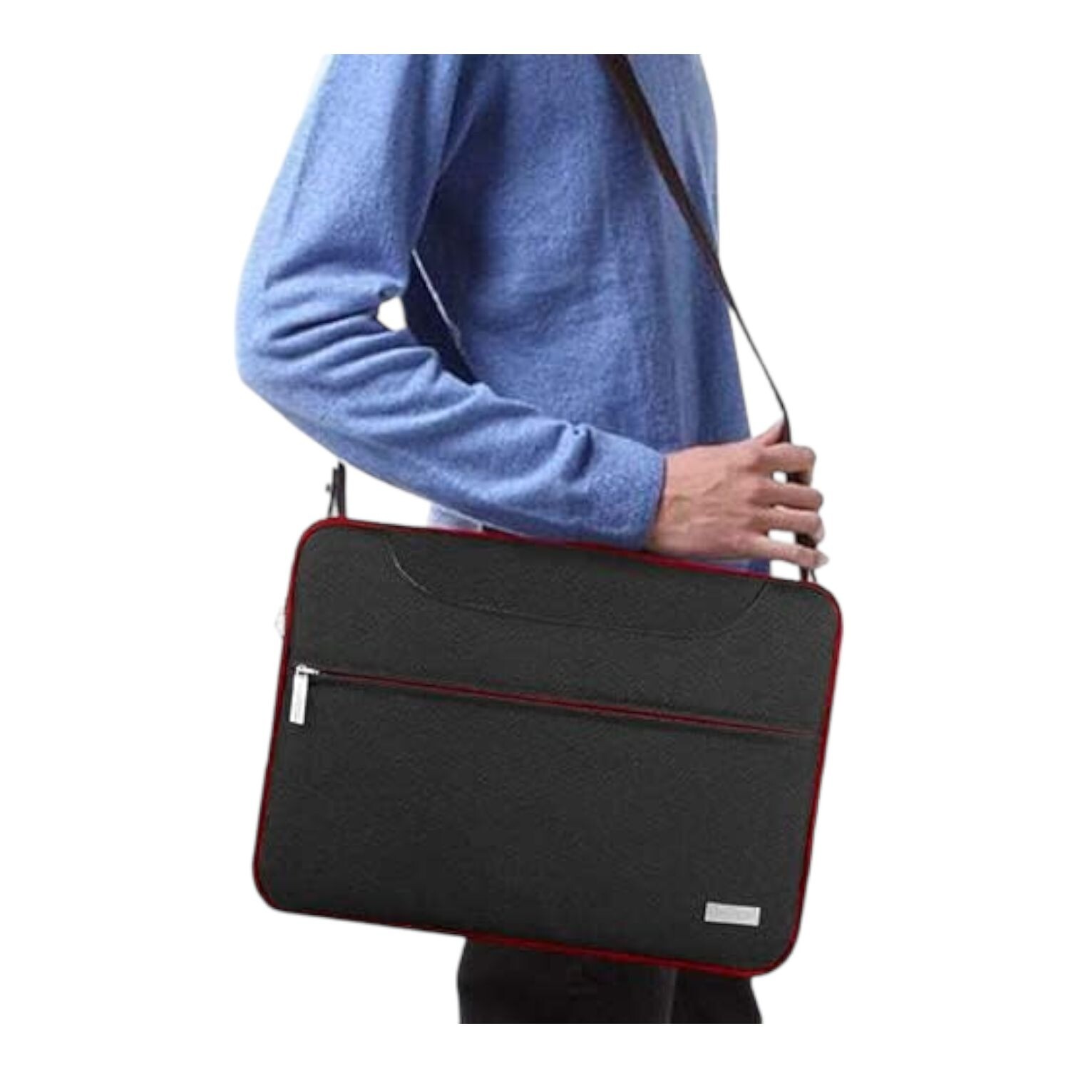 New Hseok Laptop Shoulder Bag in Black/Red