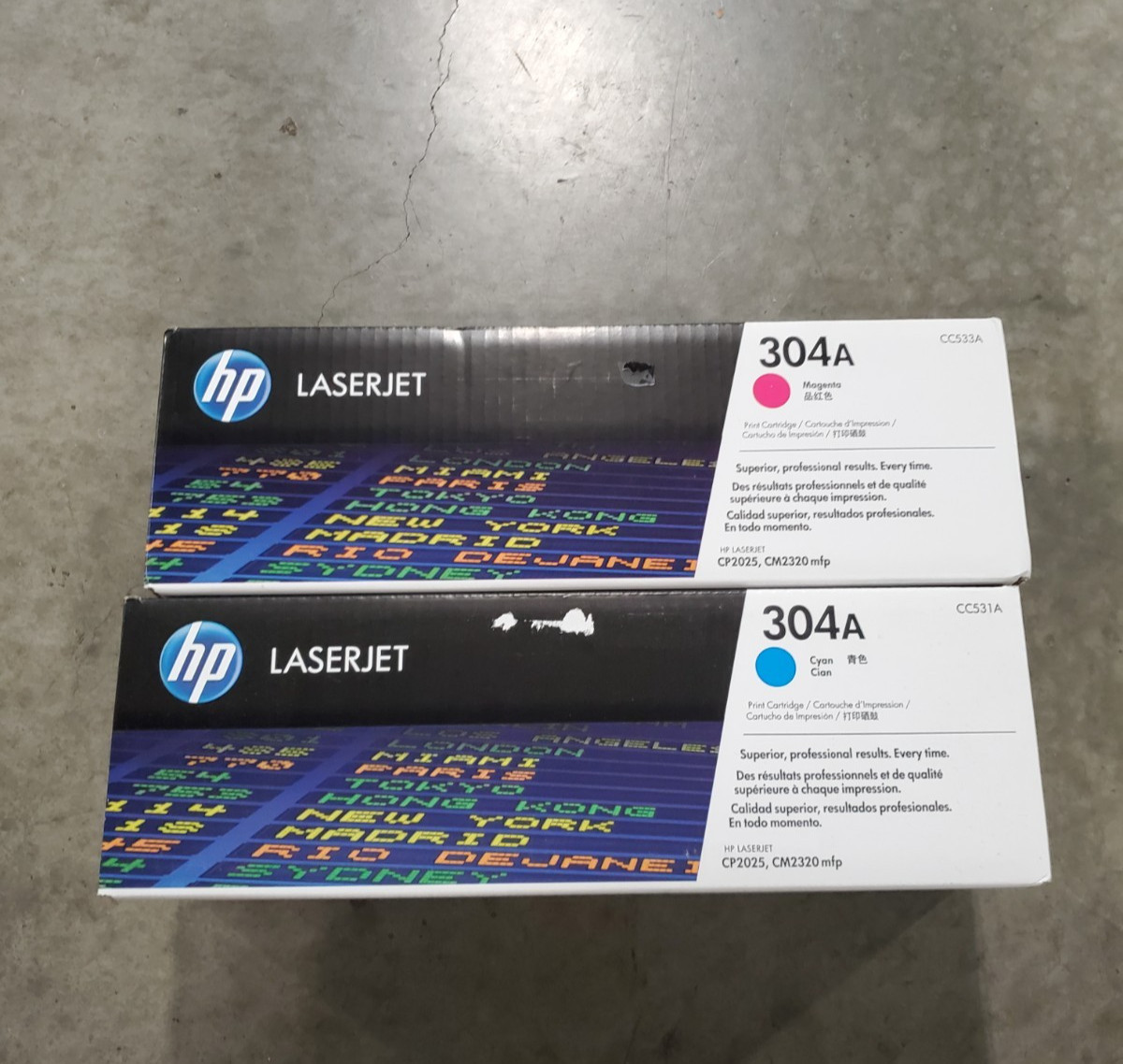 2 PACK NEW HP LASERJET 304A TONER CYAN MAGENTA #69
