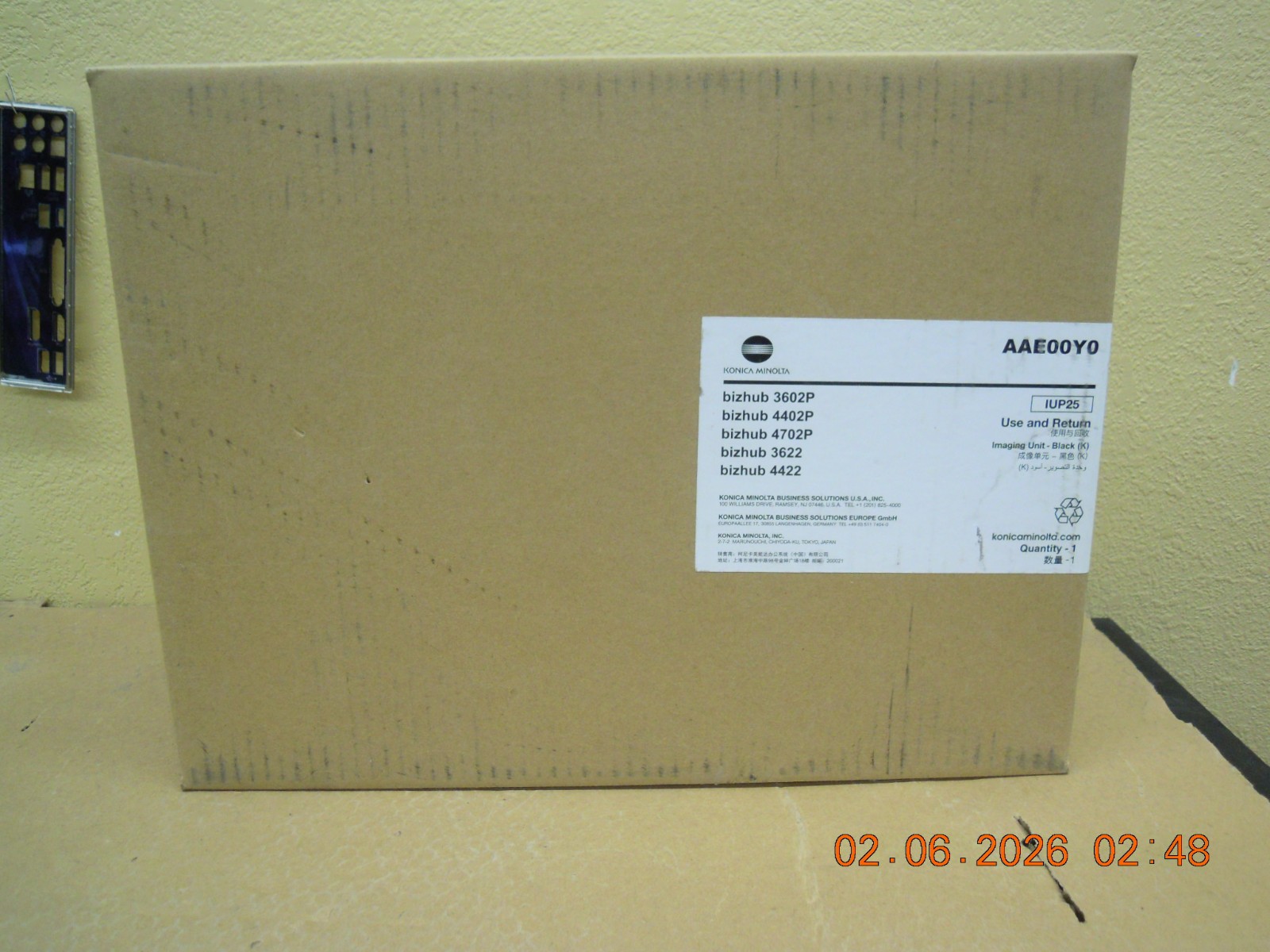 Brand New Sealed & Genuine Konica Minolta IUP25 Imaging Unit - Black | AAE00Y0