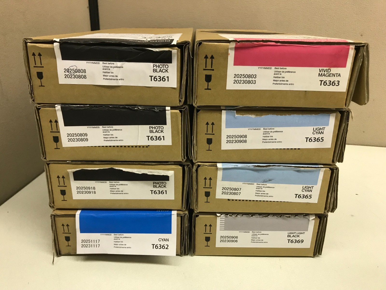LOT of 8 Genuine Epson T6361 T6362 T6363 T6365 T6369 Exp.2025 Open-box