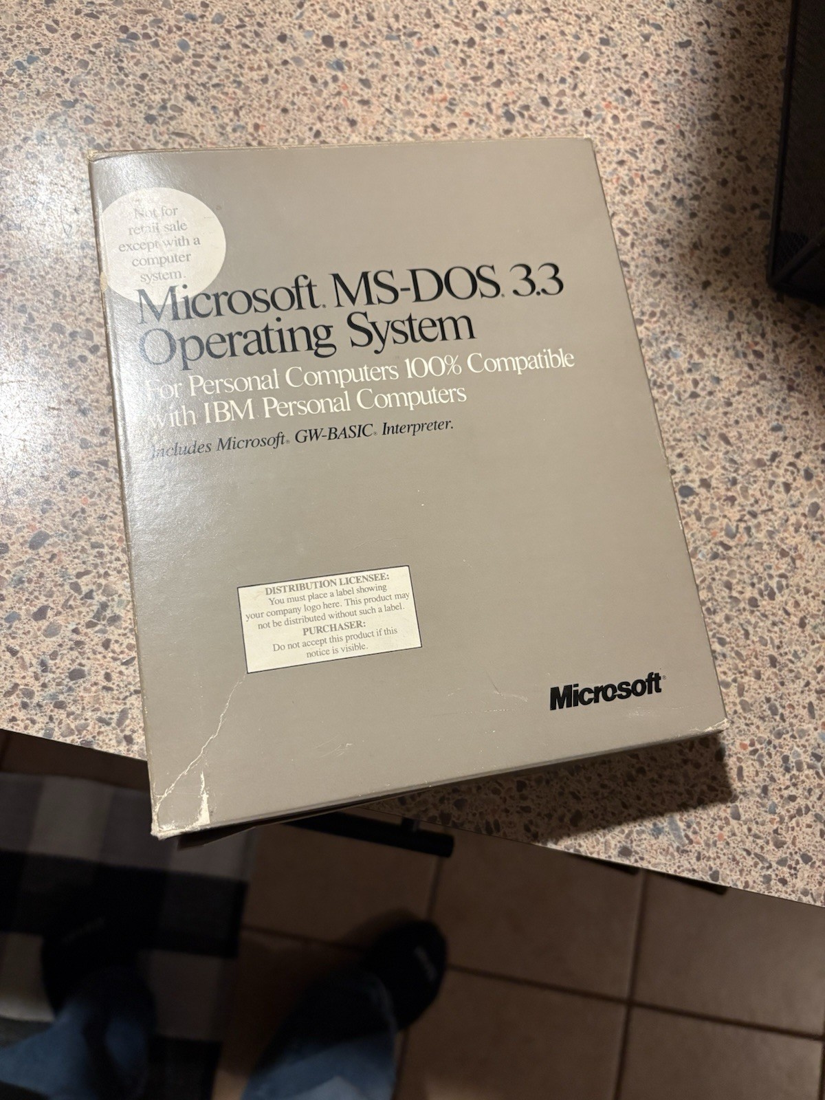 Vintage 1987 Microsoft Ms-Dos 3.3 Good Condition