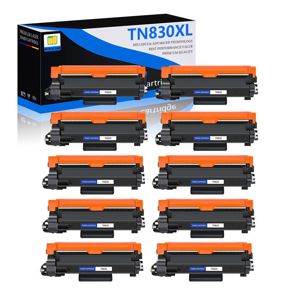10PK TN830XL High Yield Black Toner Cartridge for Brother HL-L2460DW MFC-L2760DW
