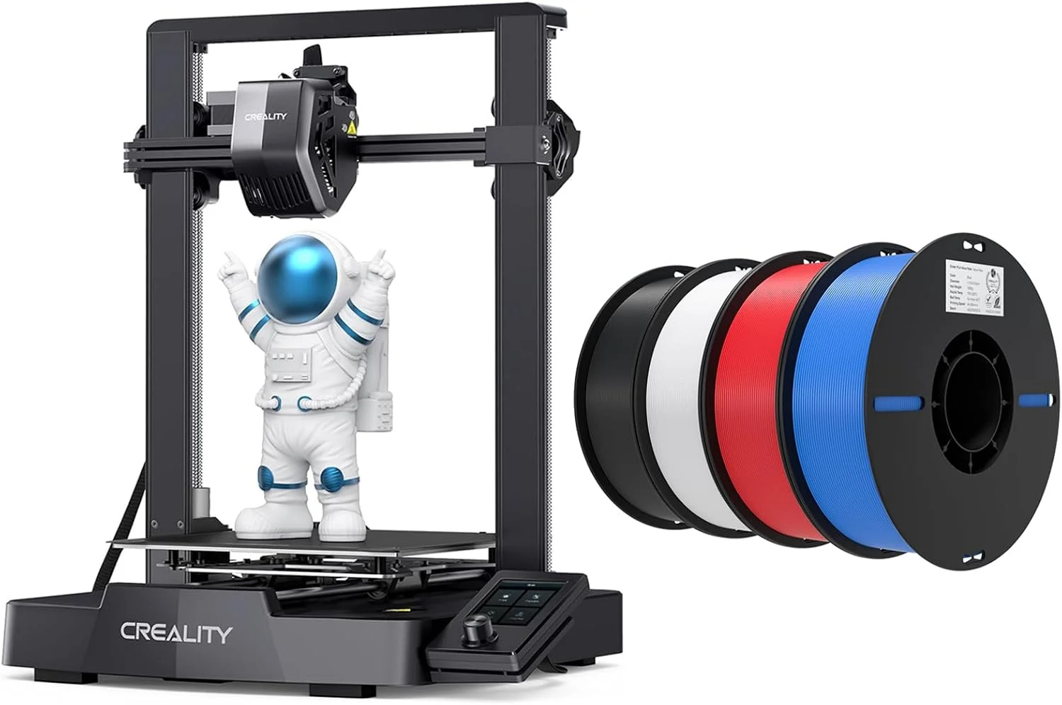 Ender 3 V3 SE 3D Printer Bundle with PLA Filament 4 Packs(Black+White+Red+Blue)