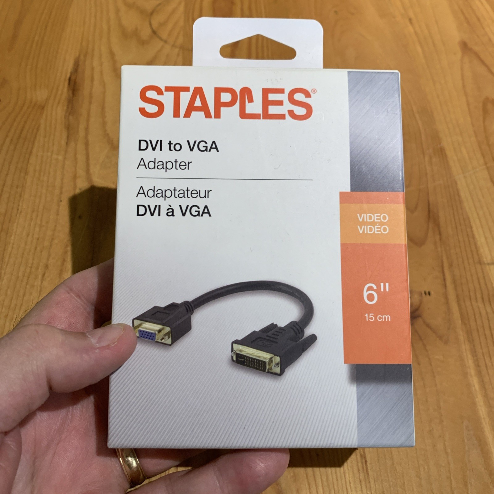 DVI to VGA Adapter. Staples. Sealed 6". BB1