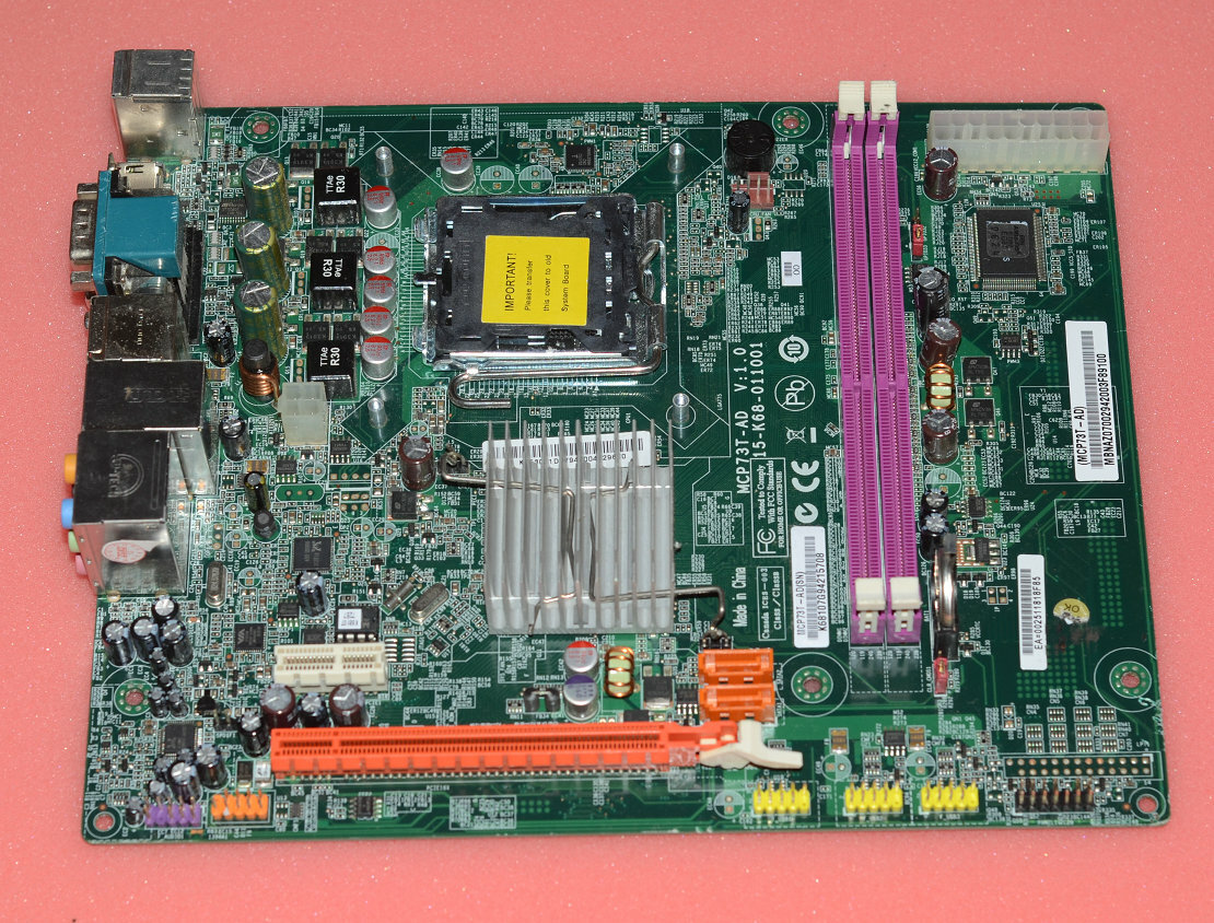 Acer X1700 X1800 LGA775 DDR2 Motherboard MCP73T-AD V1.0 MBSBW01002 MB.SBW01.002