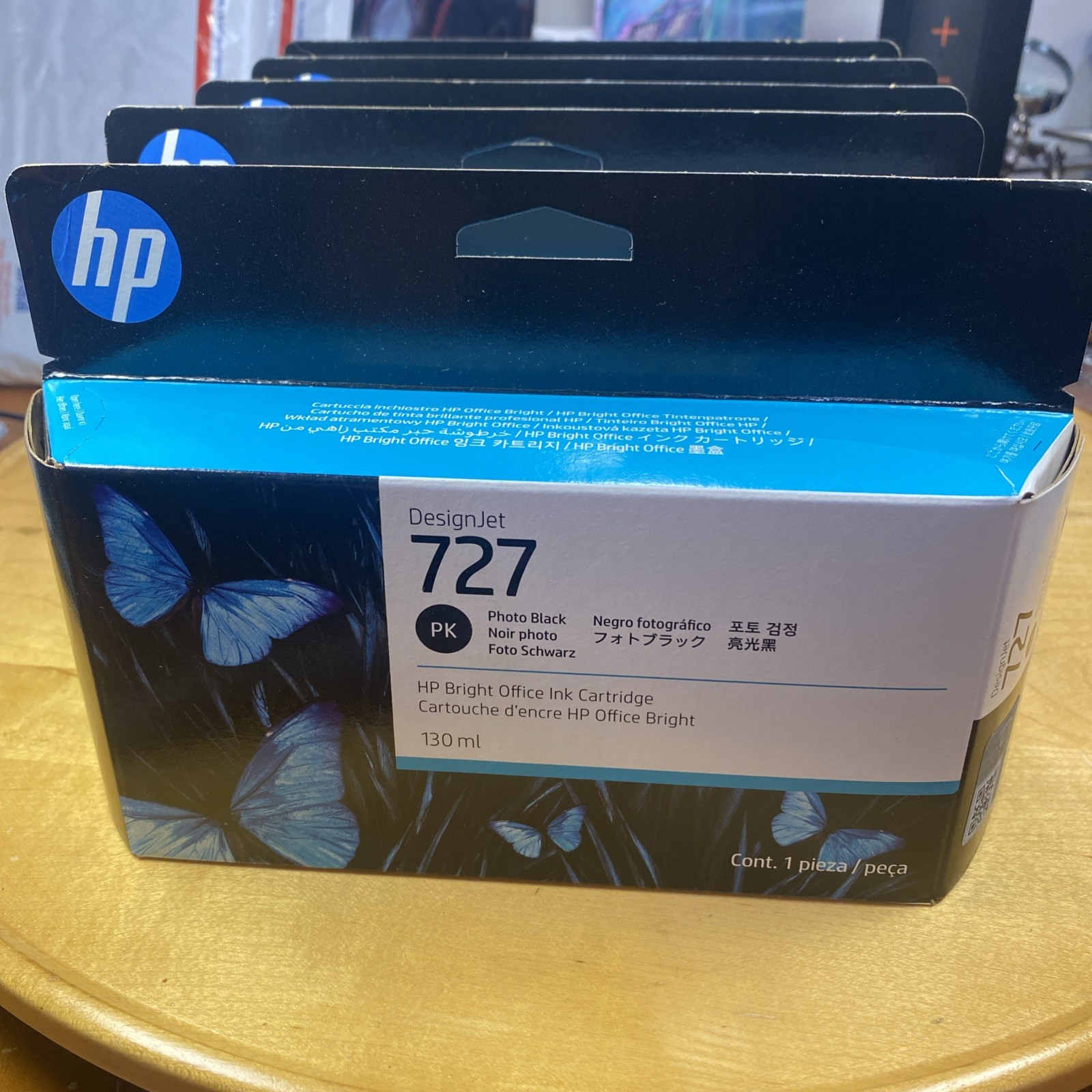 SEALED Lot of 5 Genuine HP 727 Ink Photo Black