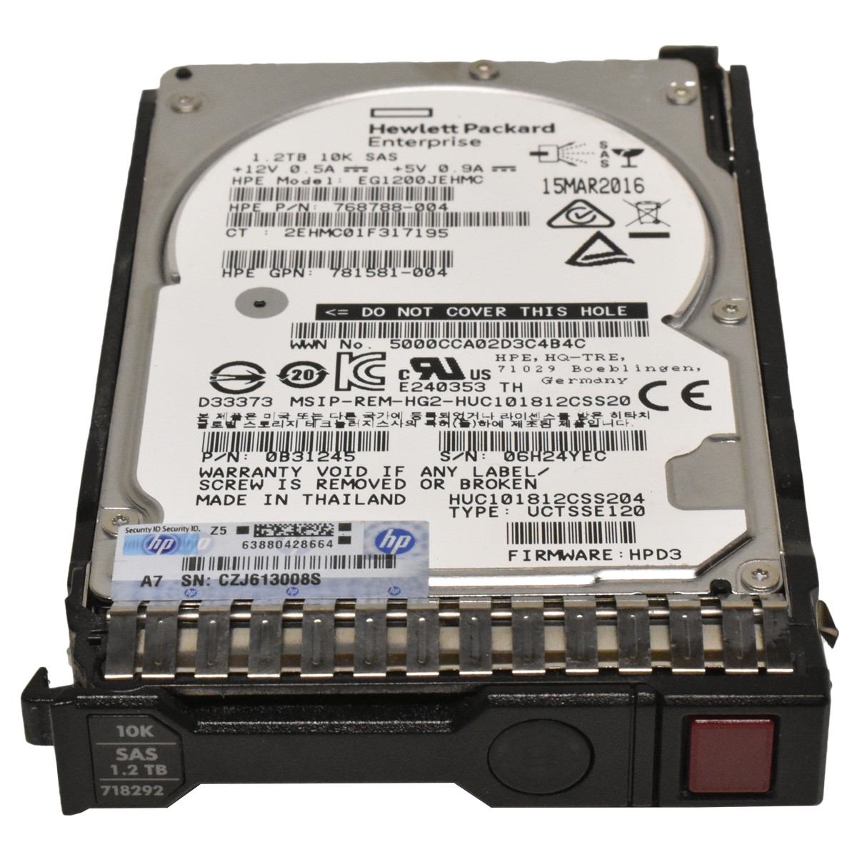 HP HDD 1.2TB SAS Hard Drive 2.5" 10K 12Gbs 781578-001 781514-002 781581-004