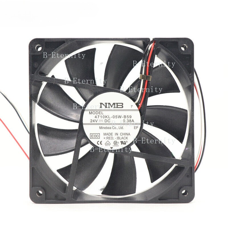 NMB-MAT 4710KL-05W-B59 DC 24V 0.38A 120*120*25mm 3-wires Inverter Cooling Fan