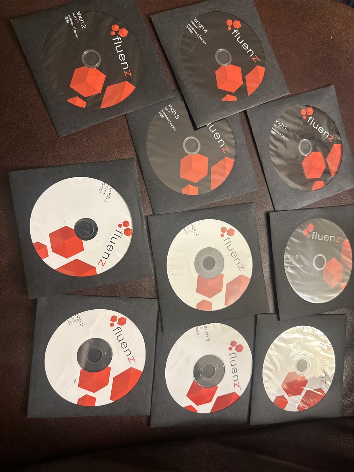FLUENZ Language Learning Software FRENCH 2 & 2.5 CD ROM 10 Discs Q29