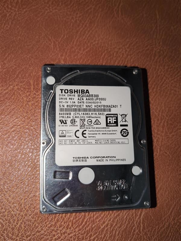 FOR PARTS Toshiba 3Tb MQ03ABB300 5400Rpm Sata III 25 hard drive
