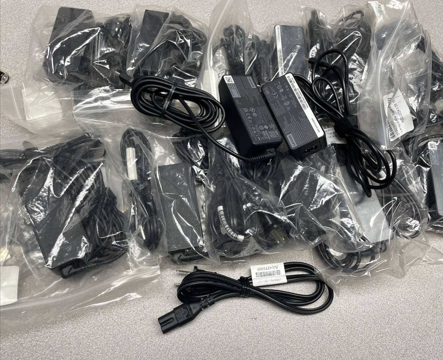 LOT OF 10X OEM Lenovo 65W USB C Type-C Laptop Adapter Charger