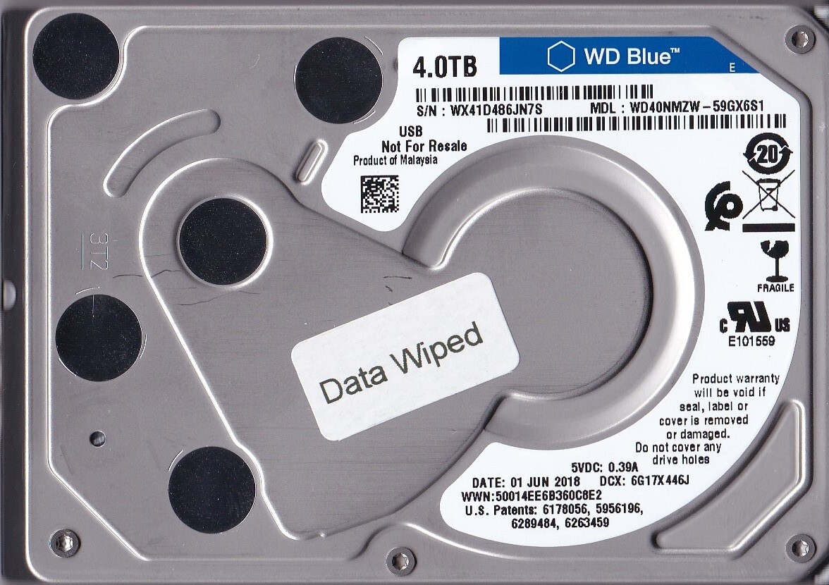WD40NMZW-59GX6S1 s/n: WX41D4 Malaysia JUN 2018 4TB USB 3.0 2.5" WESTERN DIGITAL