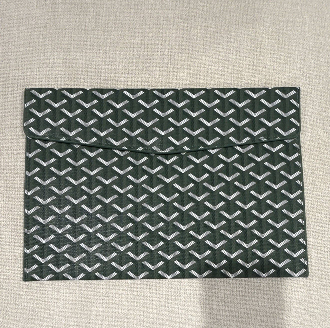 13 in Canvas Laptop Sleeve Case Green Geometric Pattern Lightweight MacBook