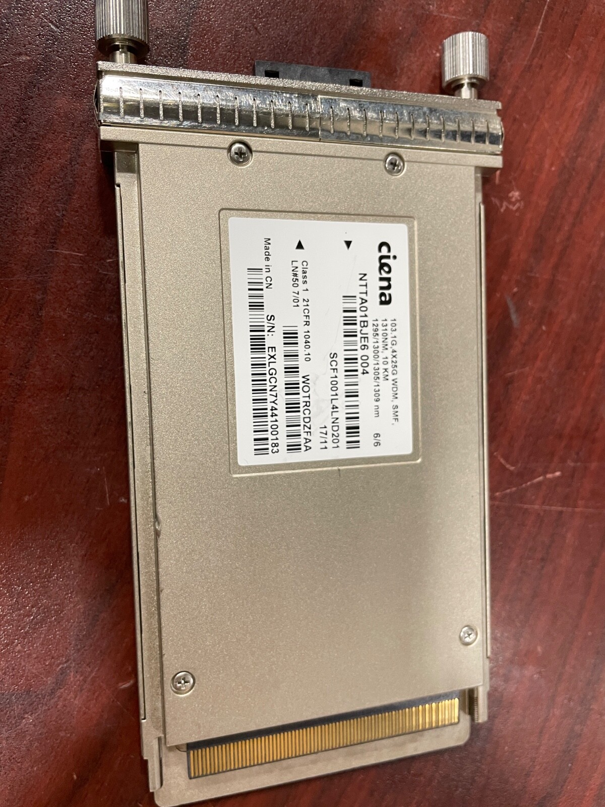 Ciena NTTA01BJE6 WOTRCDZFAA 103.1G 4x25G WDM SMF 1310NM 10KM 1295/1300/1305/1309