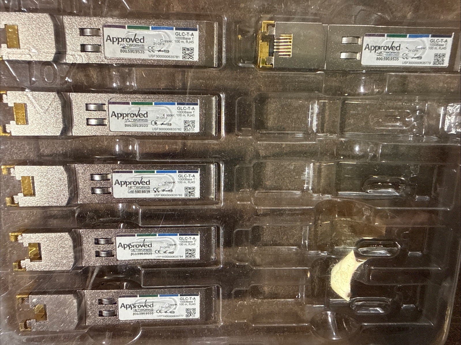 Lot Of 6 Approved NetworksGLC-T-A for Cisco 1Gbps 1000Base-T RJ45SFP Transceiver