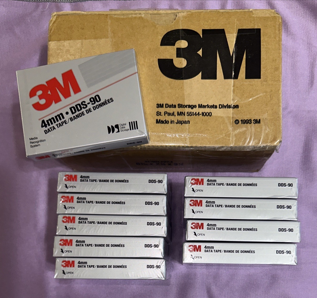 New Sealed Tapes 3M DDS-90 4mm Data Tapes Box Of 10