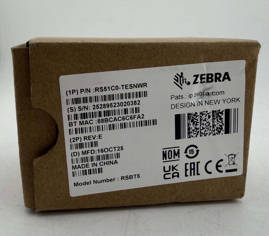 ZEBRA RSBT5 BLUETOOTH FINGER RING BARCODE SCANNER WITH BT-000398 BATTERY