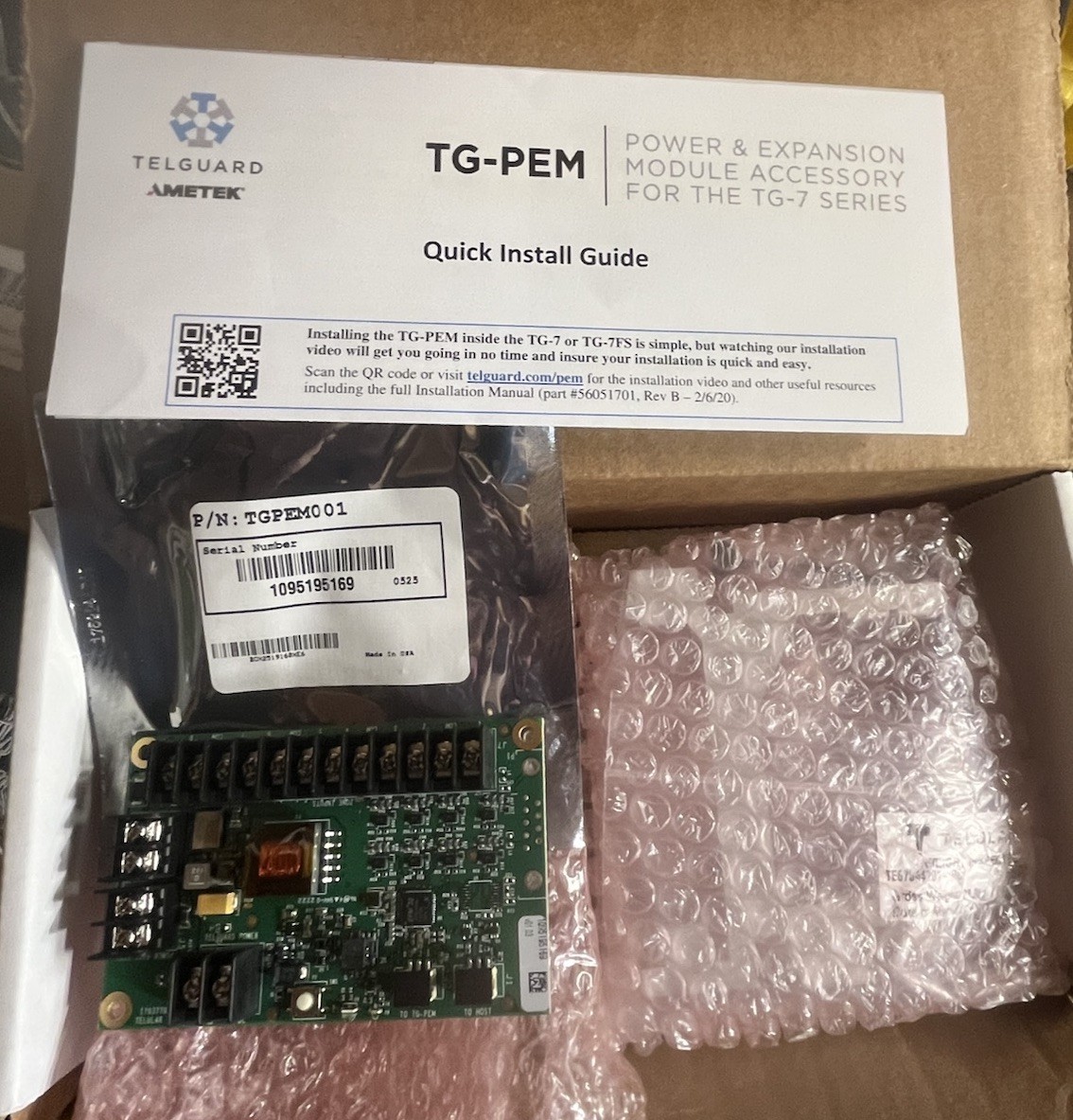 Telguard Telular TGPEM001 24V Power Supply 8 Zone ExpansionFor TG-F7S Fire Alarm