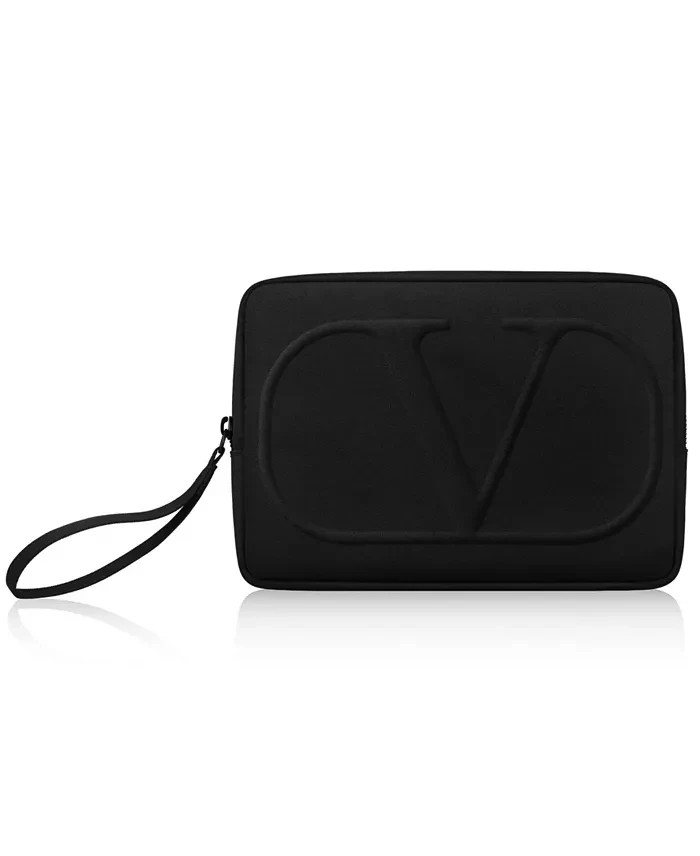 Valentino Beauty Black Travel Pouch | Wristlet Toiletry/Cosmetic Bag (NEW)