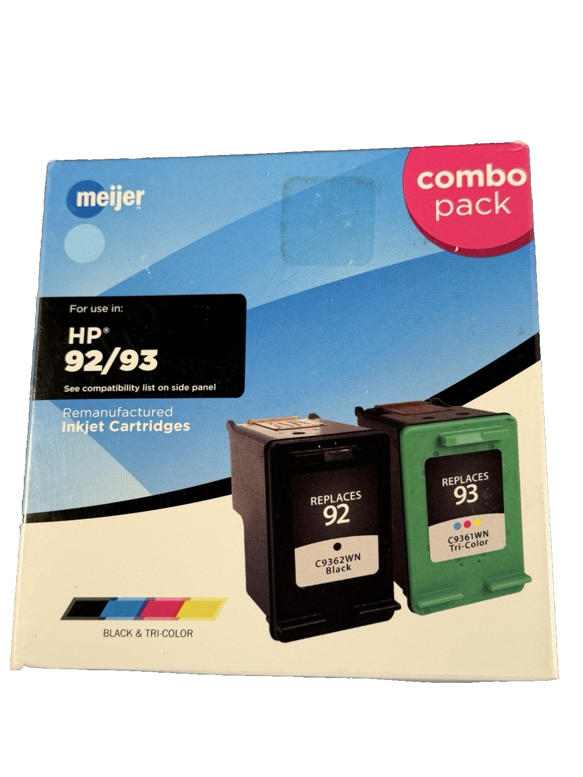 HP 92/93 Meijer Inkjet Cartridges Combo Pack NEW Sealed in 2016 VINTAGE Expired