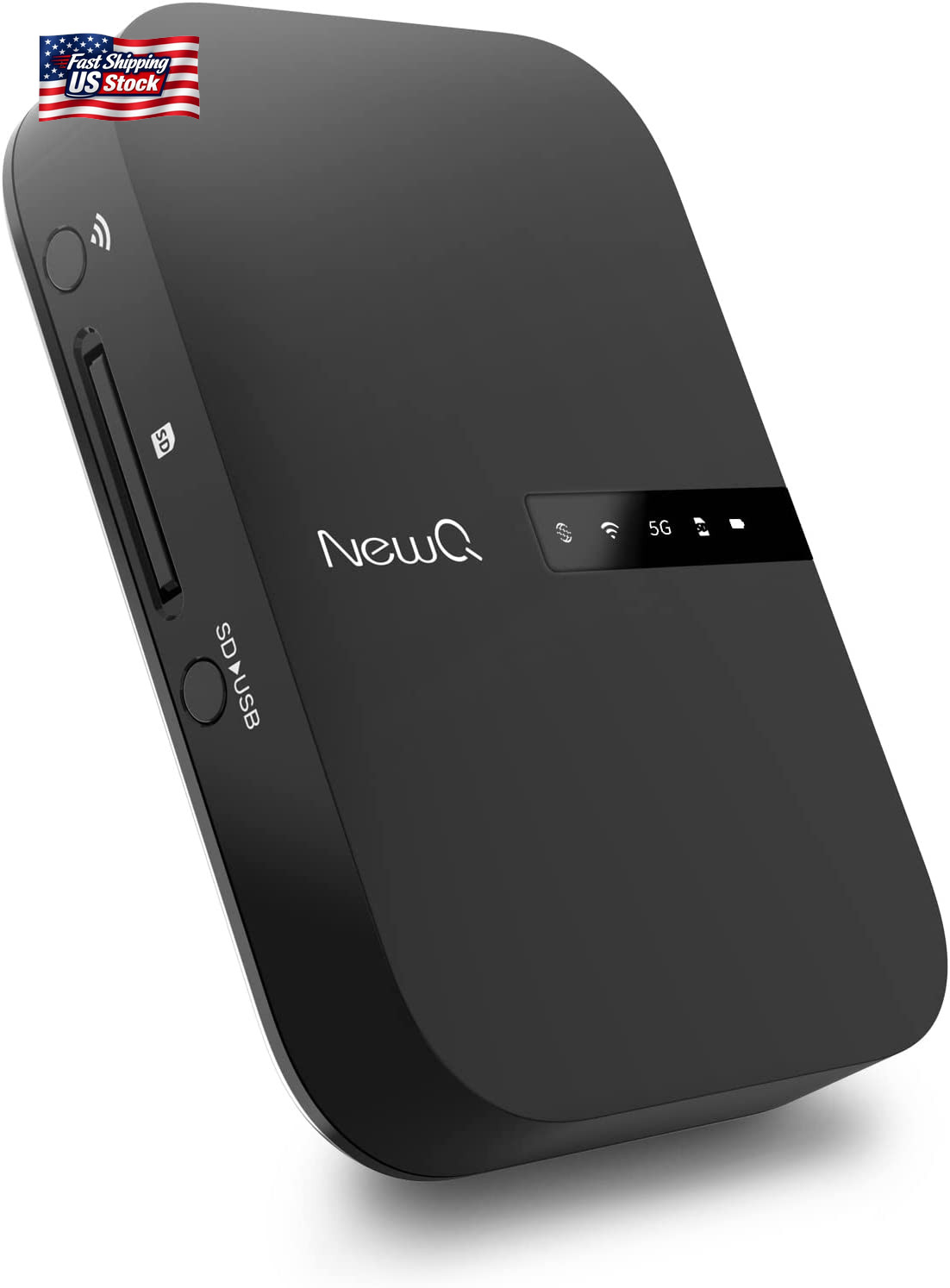 Newq Filehub AC750 Travel Router: Portable Hard Drive SD Card Reader & Mini Wifi