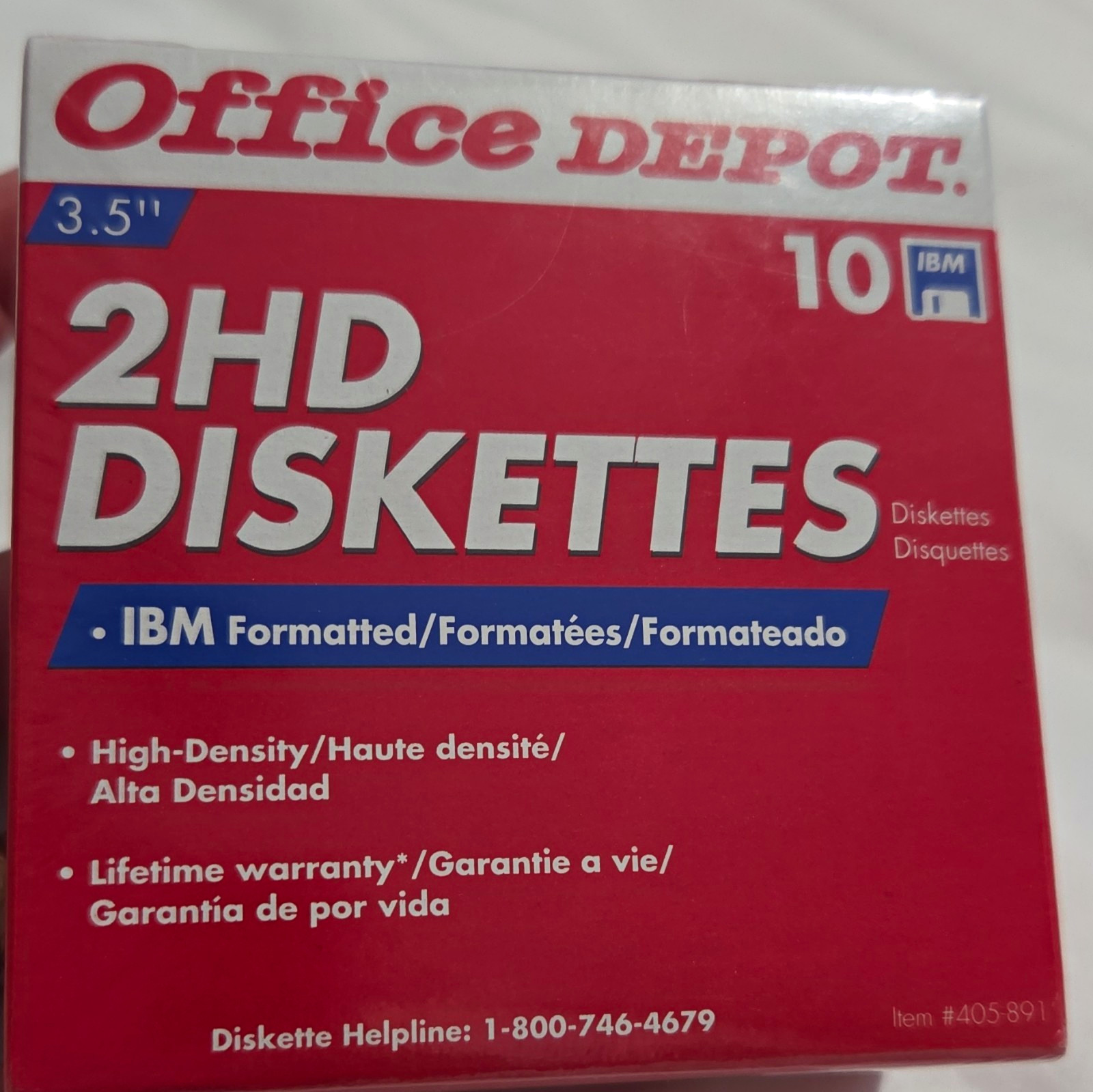 Office Depot 2HD 3.5" Floppy Disks 1.44MB IBM Formatted HD w/ Labels 10 Pack