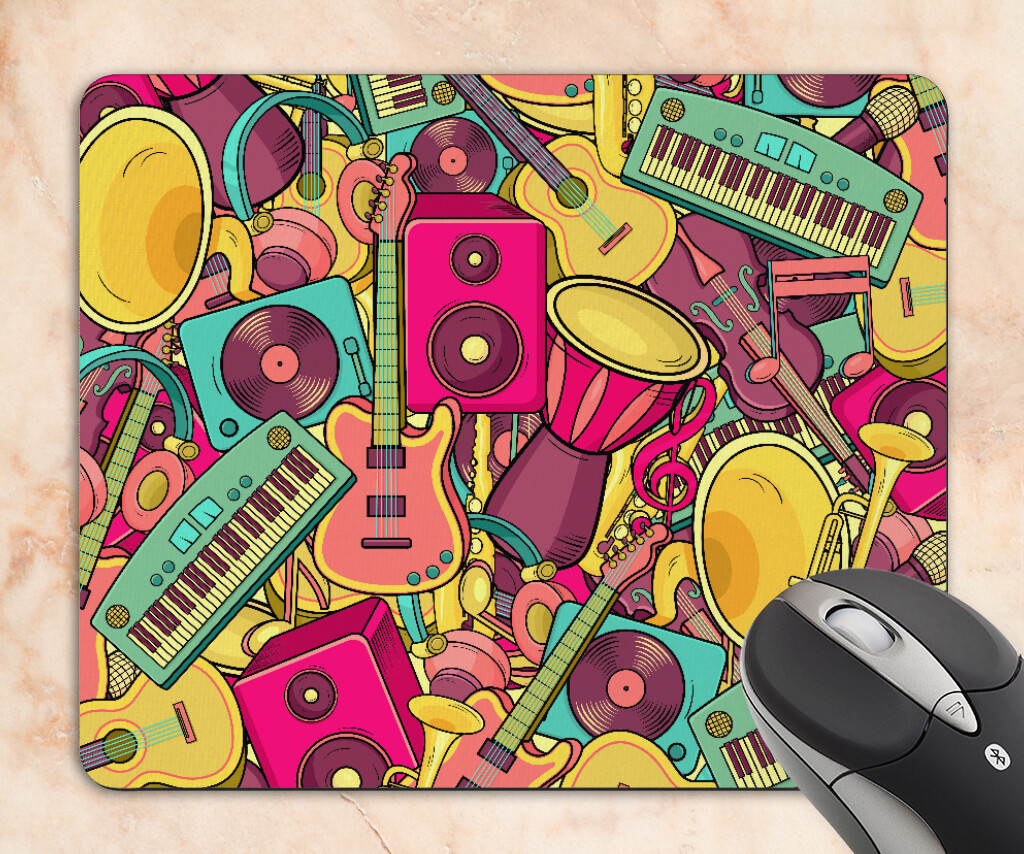 Musical Instruments Mouse Pad Mat Non Slip Non Fading Rubber back