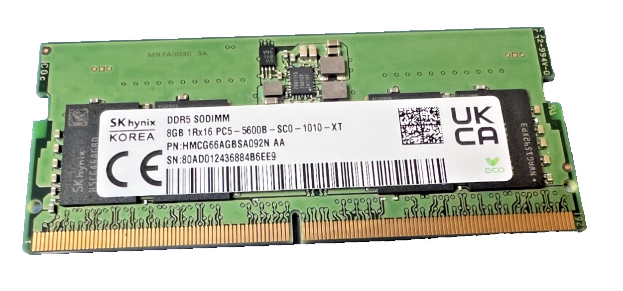 SK Hynix 8GB DDR5 5600 PC5-44800 SODIMM Laptop Memory RAM HMCG66AGBSA092N