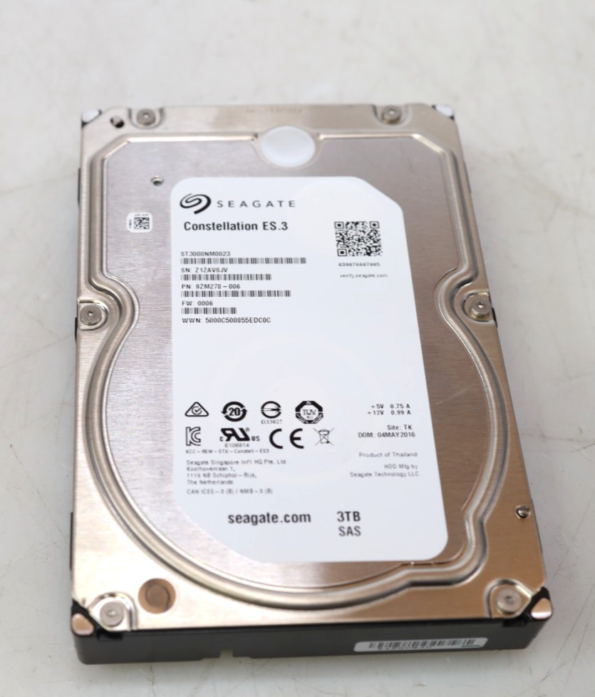 Seagate Constellation ES.3 3TB ST3000NM0023 3.5" 7200 RPM SAS Hard Drive