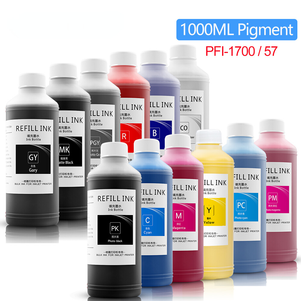1000ML PFI-1700 PFI-57 Pigment Ink For Canon 520 540 2000 4000 6000 6000S