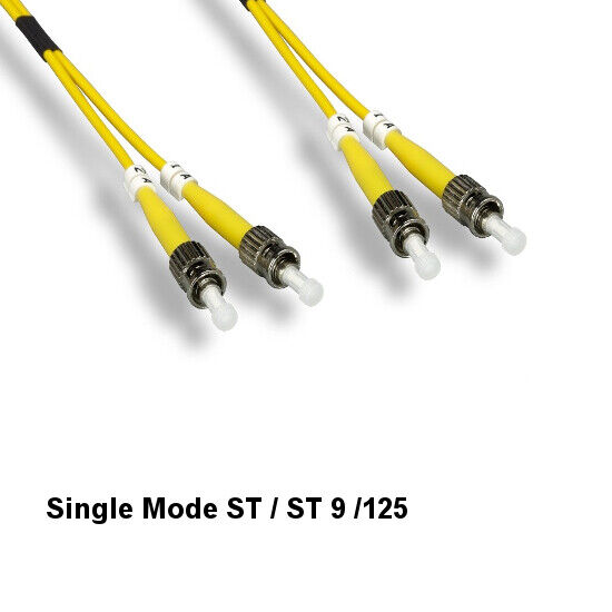[10X] Kentek 3m ST to ST Single-Mode Fiber Optic Cable 9/125 Duplex Ethernet