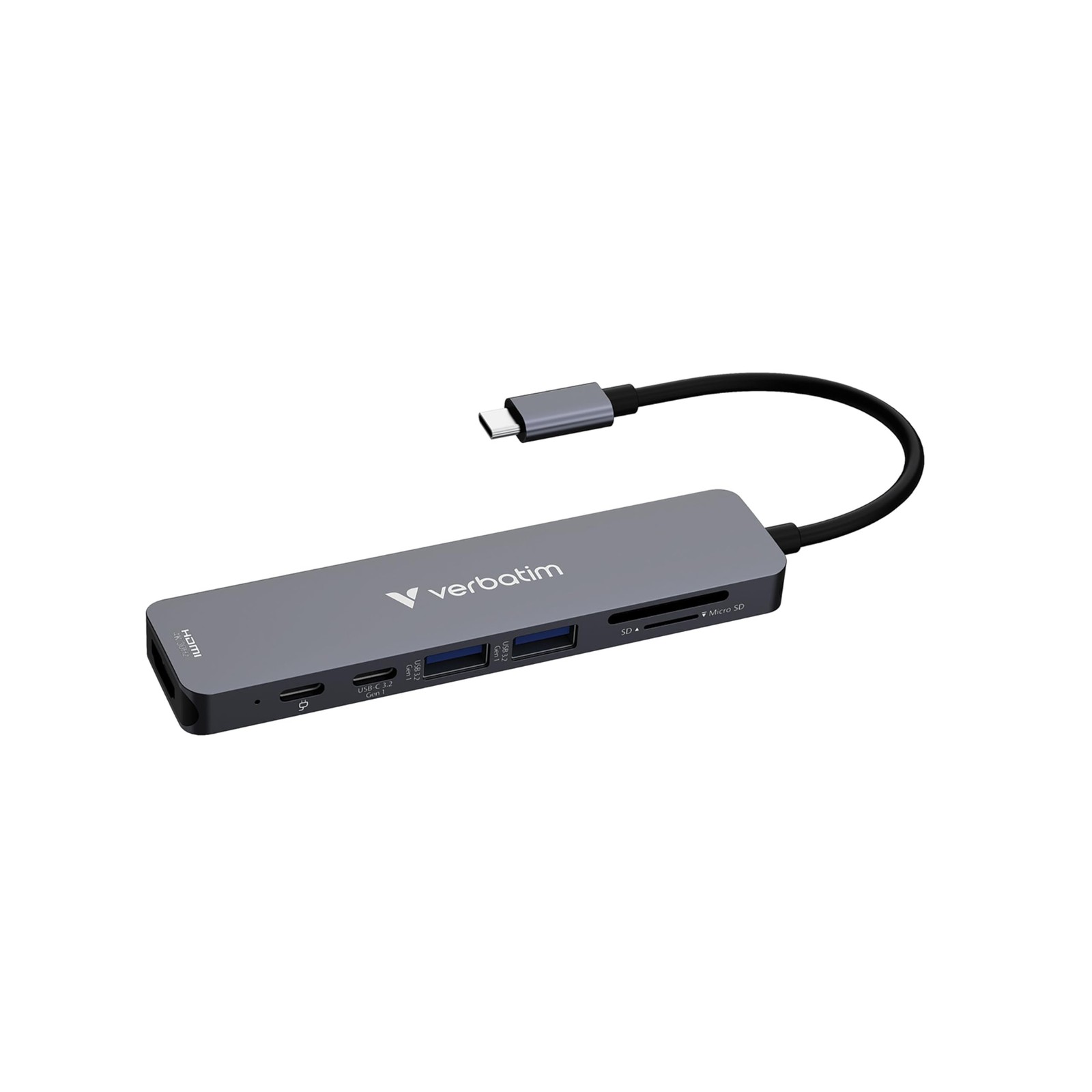 Verbatim Usb-C Essentials Multiport Hub 7 Ports 2 Usb-A 3.0/3.2 Gen 1 2 Usb-C