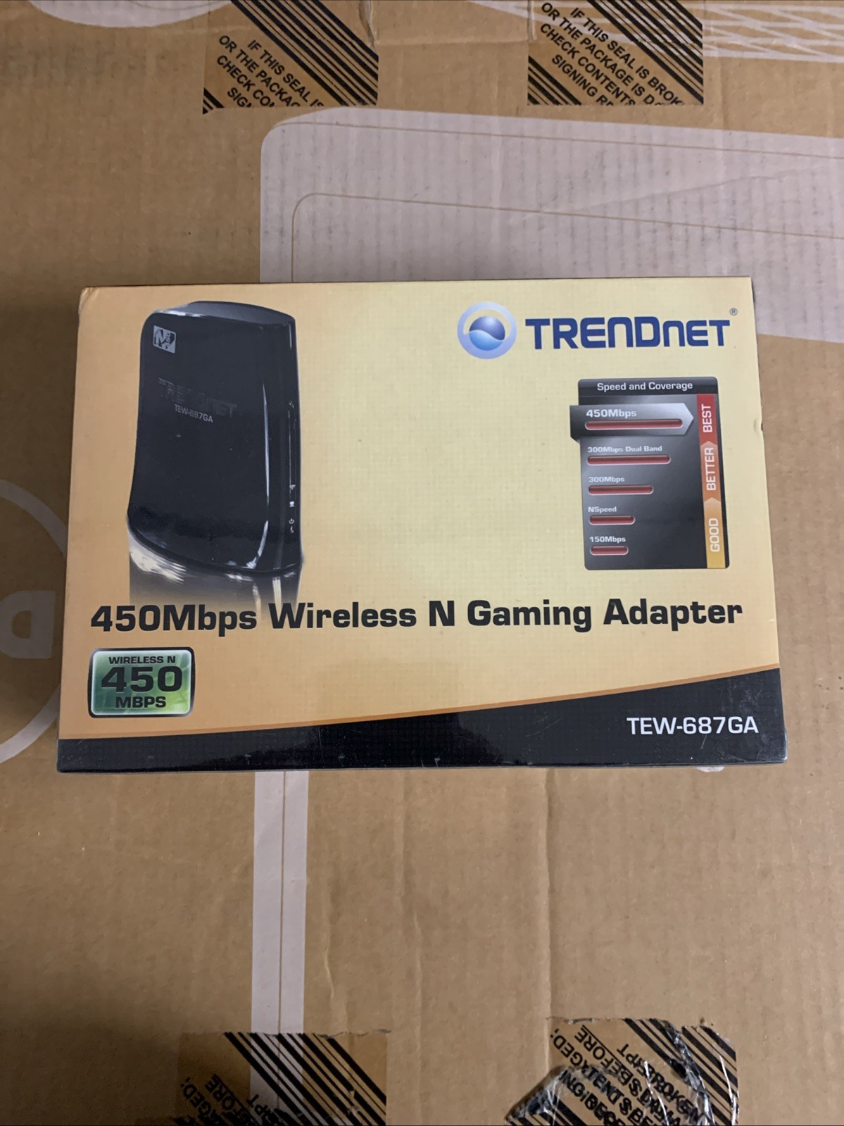 TRENDnet N450 TEW-687GA Wi-Fi Wireless Gaming Adapter Wifi Router New (Y1)
