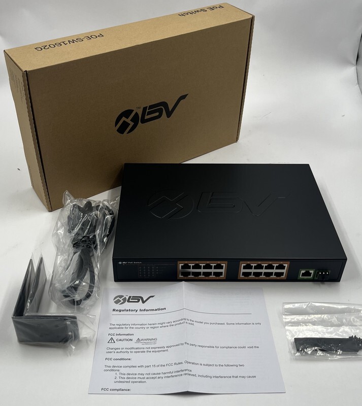 BV-TECH POE-SW1602G 16-PORT GIGABIT POE+ ETHERNET UPLINK NETWORK SWITCH 