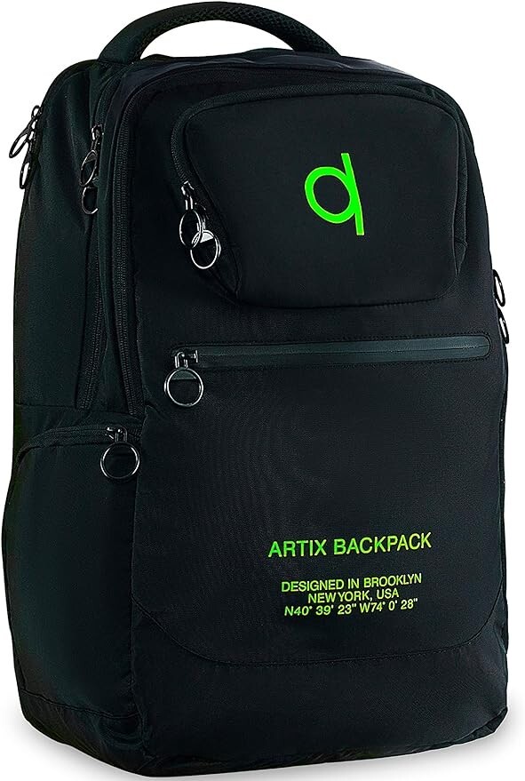 ARTIX Waterproof Laptop Backpack - Large 17.3-inch Travel Backpack - Black Green