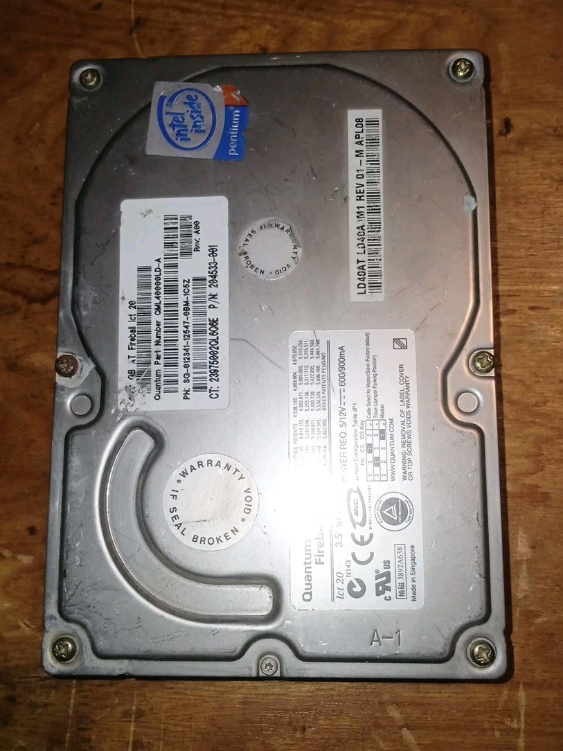 Working Quantum Fireball LCT 20 QML20000LD-A Hard Drive 20GB 3.5  4500 RPM
