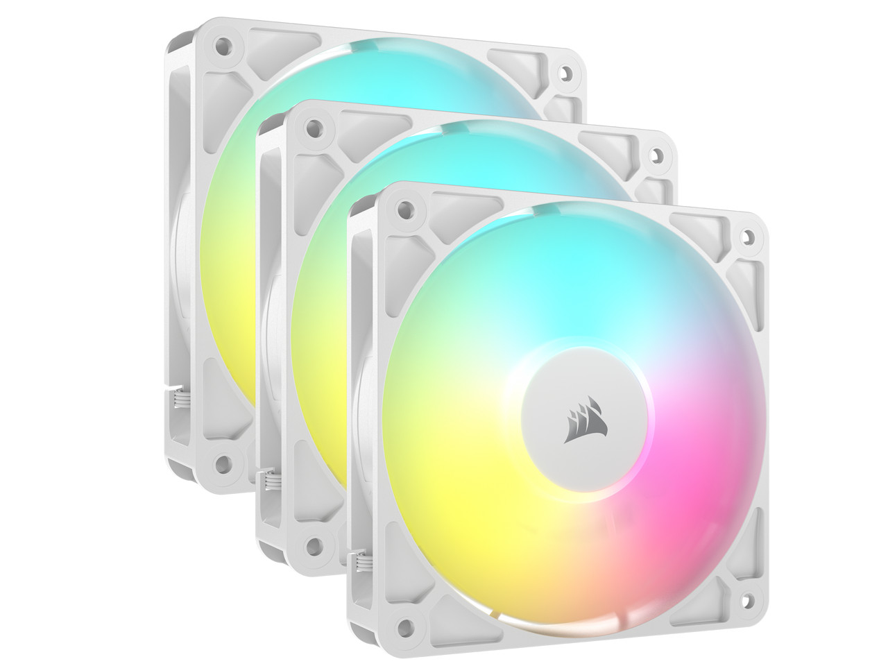 CORSAIR RS120 ARGB PWM 120mm Fans Triple Pack - White - Simplified Control - Dai