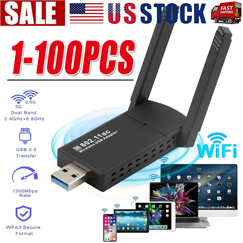 USB 3.0 Wireless WIFI Adapter 1300Mbps Long Range Dongle Dual Band Network lot