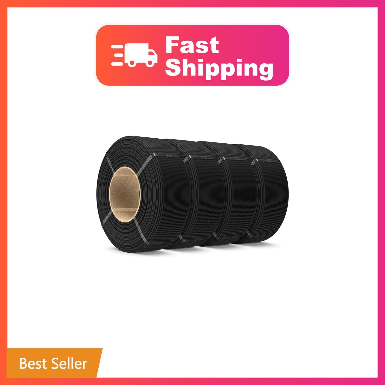 SUNLU PETG Filament Refill 1.75mm 4KG, Matte PETG Black | High Speed 3D Print...