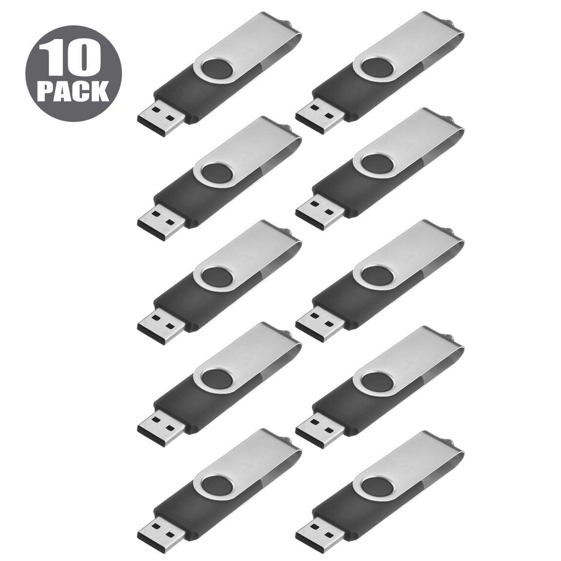 10 Pack 1G-32G USB 2.0 Flash Drive Swivel Memory Stick Thumb Pendrive Storage