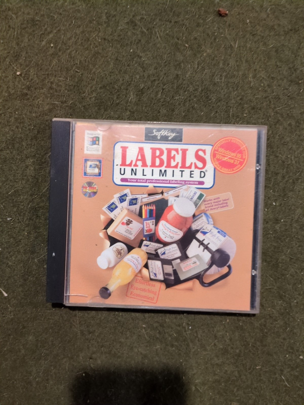 Softkey Labels Unlimited Cd Rom for windows 95 and 3.1