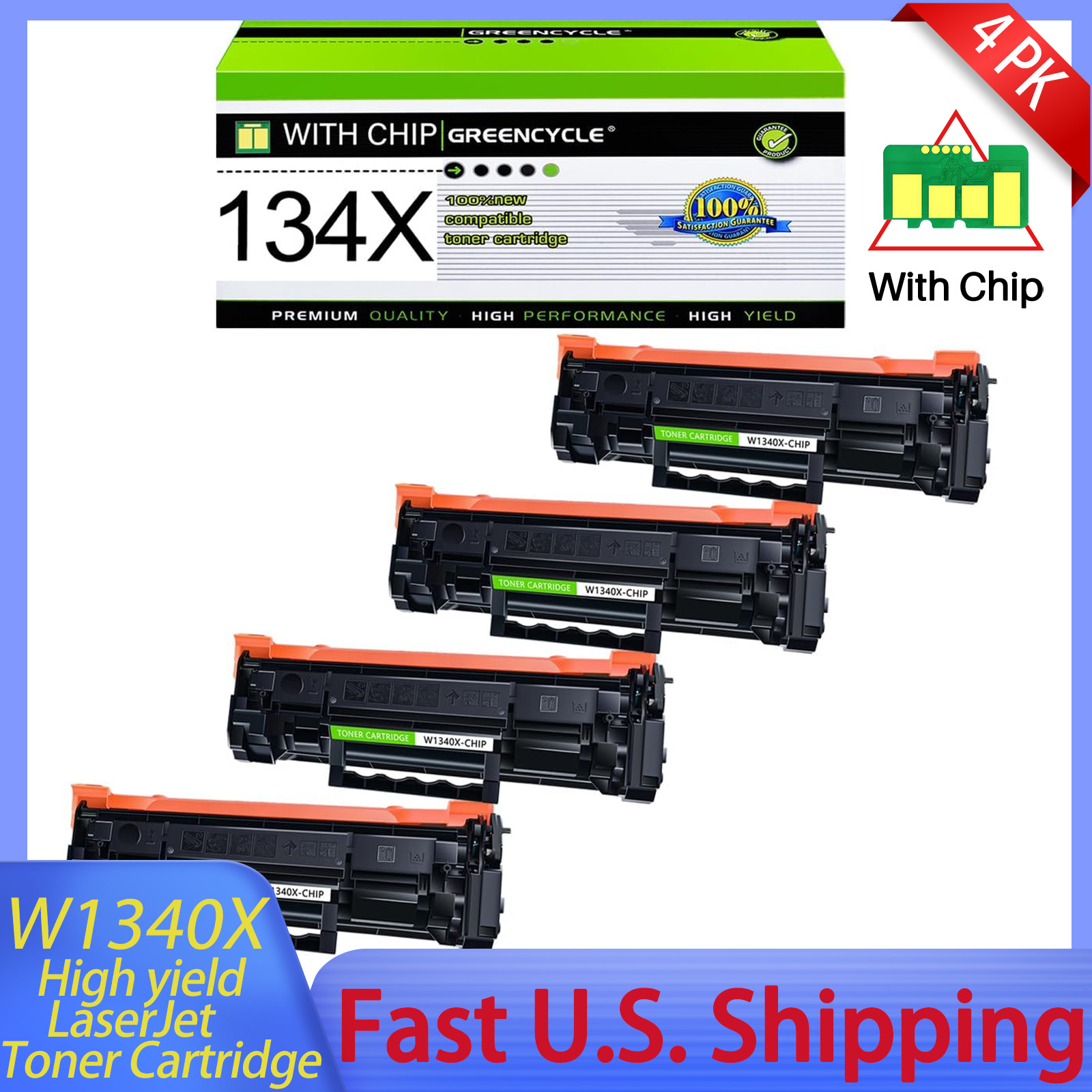4 x Compatible 134X Toner Cartridges For HP W1340X with Laser Jet M209dw M209d