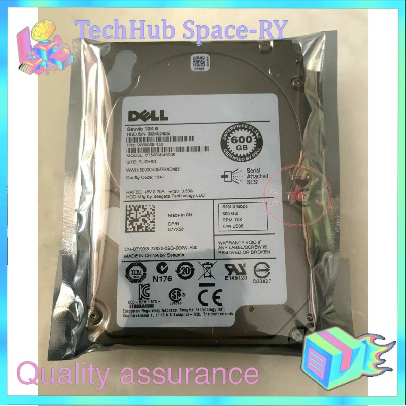 New Dell ST600MM0006 600GB 6G 10K 2.5" SAS 7YX58 07YX58 Hard Drive